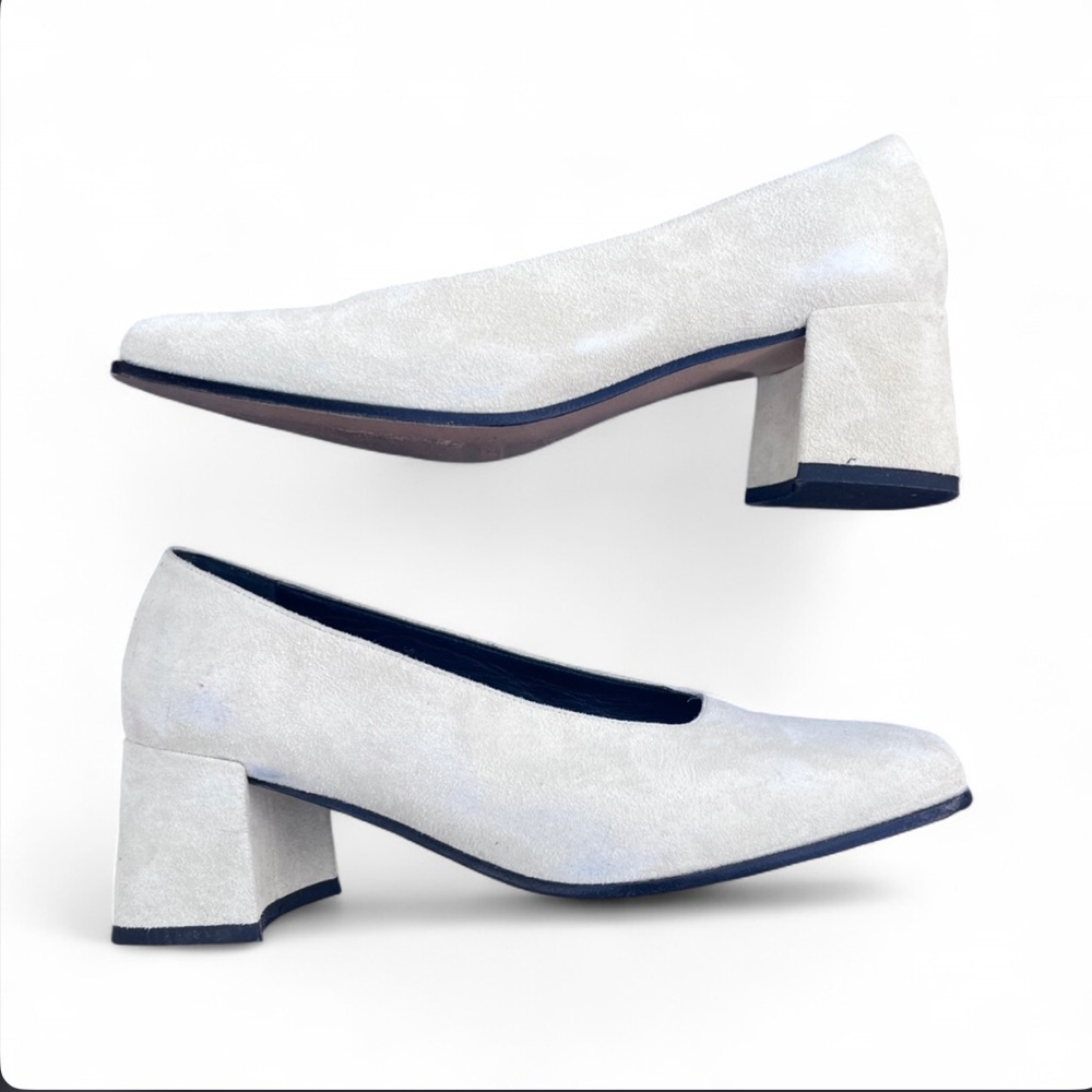 Charles David Vintage Suede Square Toe Pumps Size 38